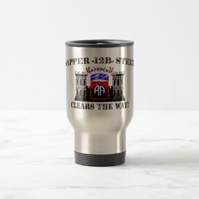 Sapper 12B Steel 82nd Airborne Travel Mug (Center)