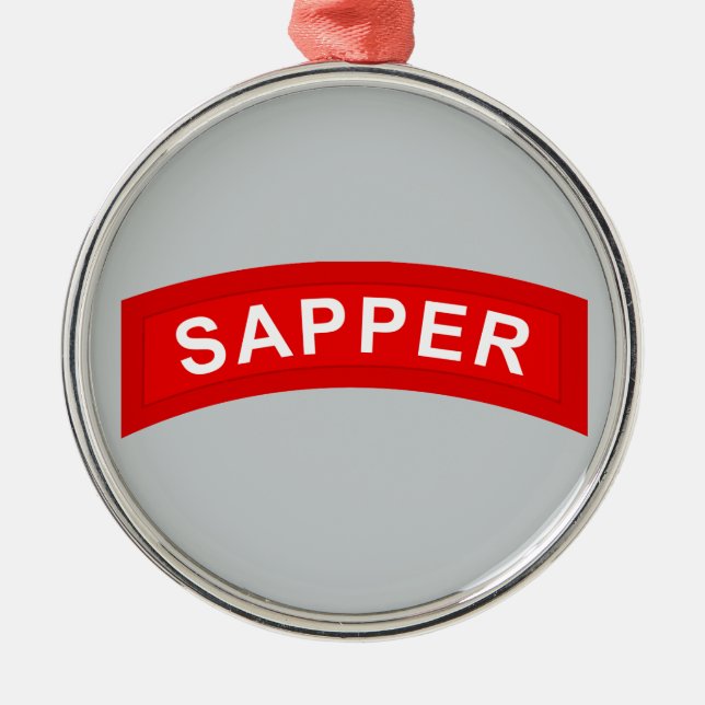 SAPPER Tab Metal Ornament (Front)