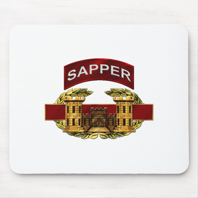 Sapper Tab w/ Combat Engineer Badge Mouse Pad (Front)