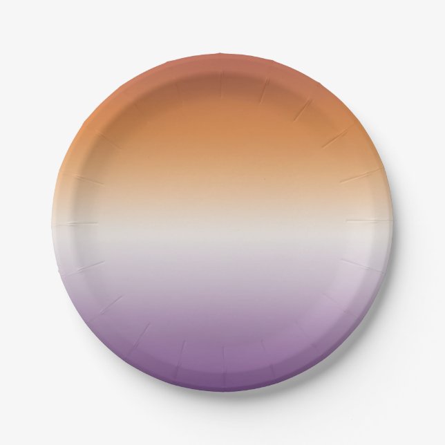 Sapphic Party Subtle Lesbian Flag Paper Plates (Front)