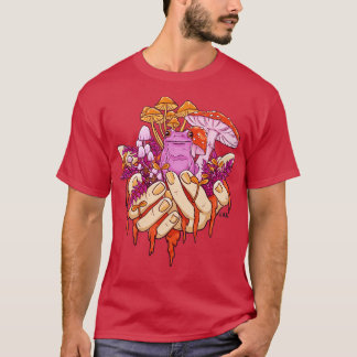 Sapphic Toadstool Frog Handful Mushroom T-Shirt