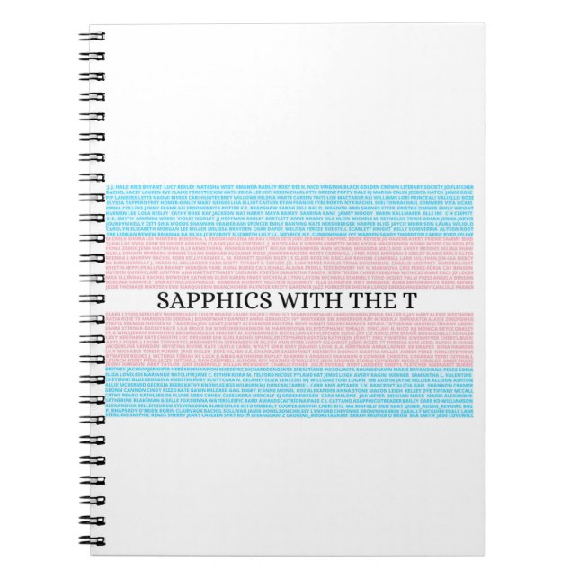 Sapphics with the T 3.0 Notebook (Front)