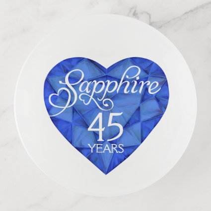 Sapphire 45th anniversary blue watercolor stone trinket tray