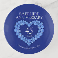 Sapphire 45th anniversary custom date gift