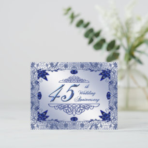 Sapphire 45th Wedding Anniversary 4.25x5.5 Invite