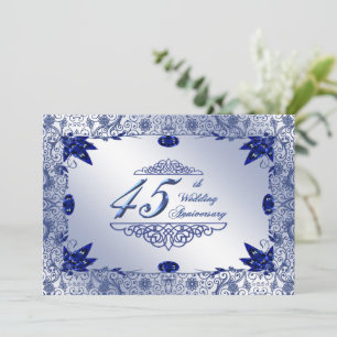 Sapphire 45th Wedding Anniversary 5x7 Invite