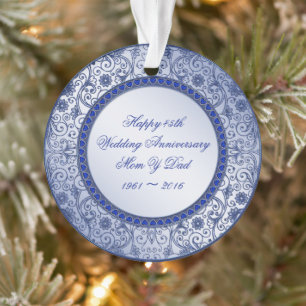 Sapphire 45th Wedding Anniversary Acrylic Ornament