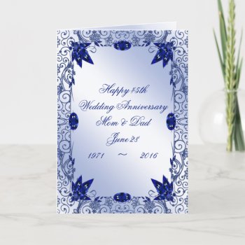 Sapphire 45th Wedding Anniversary Greeting Card by CreativeCardDesign at Zazzle