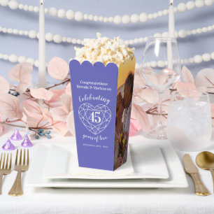 Sapphire 45th wedding anniversary now then photos favor boxes