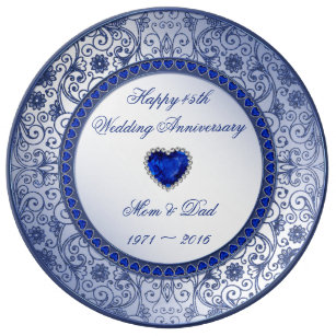 45th Wedding Anniversary Gifts Zazzle Shire 45th Wedding Anniversary Porcelain Plate