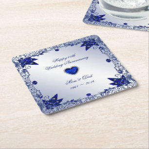 Sapphire 45th Wedding Anniversary Square Coaster