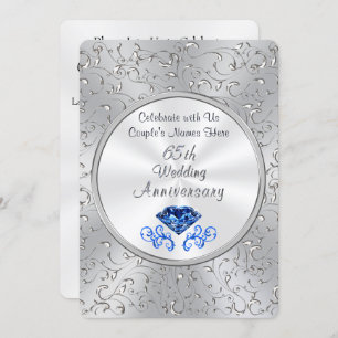 Sapphire 65th Wedding Anniversary Invitations
