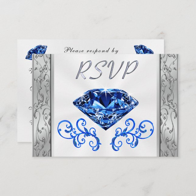 Sapphire 65th Wedding Anniversary RSVP Cards (Front/Back)