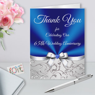 Sapphire 65th Wedding Anniversary Thank You Cards