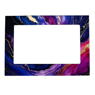 Sapphire Amethyst Alcohol Ink Magnetic Frame