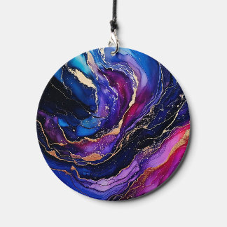 Sapphire Amethyst Alcohol Ink Wind Chime