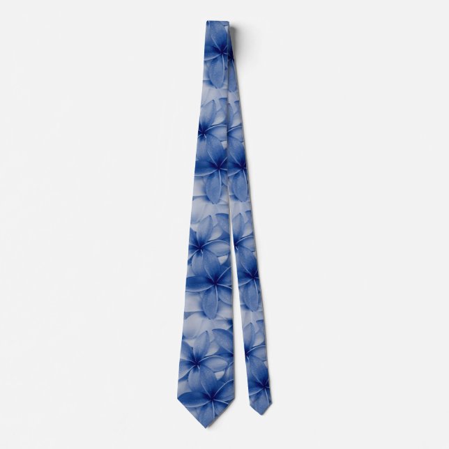 Sapphire and Azure Flowers  Neck Tie (Front)