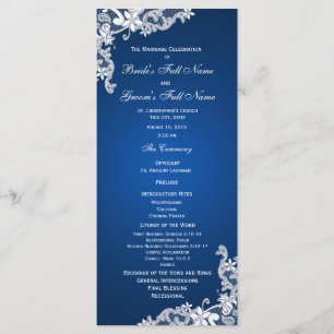 Sapphire and Lace Wedding Program