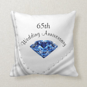 Sapphire and Pearls 65th Anniversary Gifts Pillow