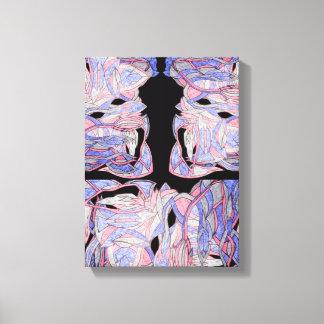 Sapphire and Ruby Abstract Sea Creatures Canvas Print