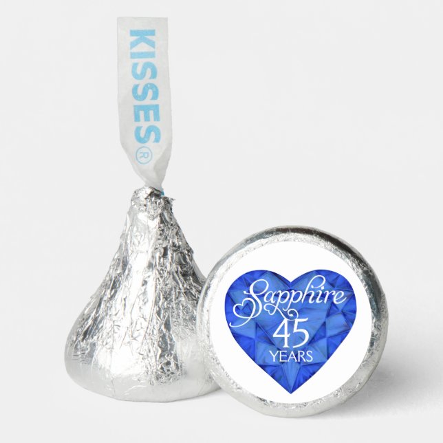 Sapphire Anniversary 45 years blue art heart  Hershey®'s Kisses® (Front)