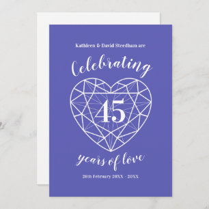 Sapphire Anniversary 45 years of love invitations