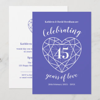 Sapphire Anniversary 45 years of love invitations