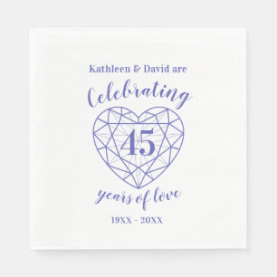 Sapphire anniversary 45 years of love napkins