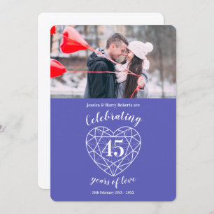 Sapphire Anniversary 45 years photo invitations