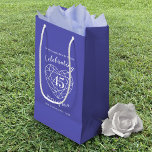 Sapphire Anniversary 45 years wife gift bag<br><div class="desc">Simple outline heart stone effect line art graphic blue white 45th Sapphire Wedding Anniversary gift bag. Customize with your own choice of name and relationship. Currently reads to my wonderful wife celebrating 45 years of love. Ideal for 45th anniversary sapphire gemstone jewellery gift. The forty fifth Wedding Anniversary is traditionally...</div>