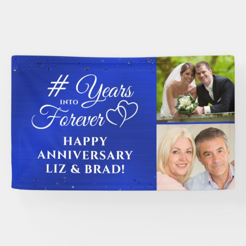 Sapphire Anniversary Hearts YEARS INTO FOREVER Banner