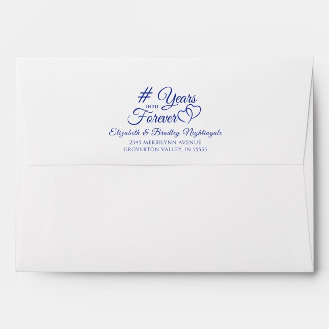Sapphire Anniversary Hearts YEARS INTO FOREVER Envelope (Back (Top Flap))