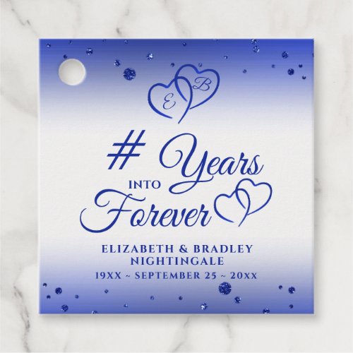 Sapphire Anniversary Hearts YEARS INTO FOREVER Fav Favor Tags