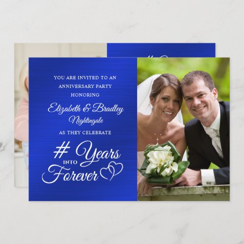  Sapphire Anniversary Hearts YEARS INTO FOREVER Invitation