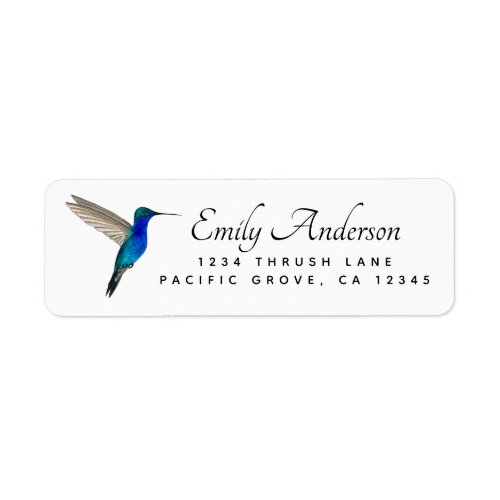 Sapphire_bellied Hummingbird return address  Label