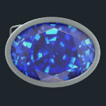 Sapphire Belt Buckle<br><div class="desc">Oval burnished silver belt buckle with an image of a beautiful faceted sapphire. See the entire Mardi Gras Belt Buckle collection in the SPECIAL TOUCHES | Party Favors section.</div>