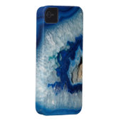 Sapphire Blue Agate Geode iPhone 4 case (Back/Right)