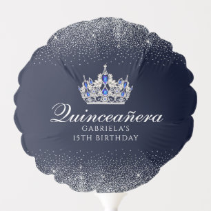 Sapphire Blue and Glitter Quinceanera Balloon