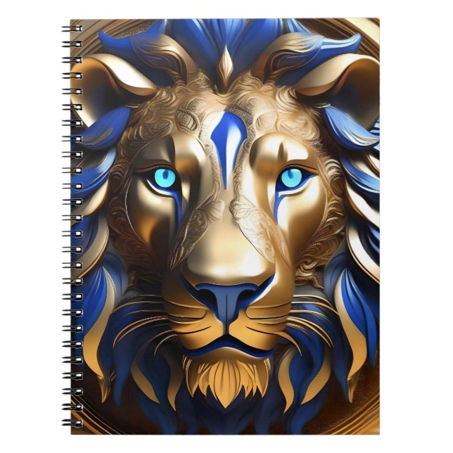 Sapphire Blue And Gold Lion, Notebook (Front)