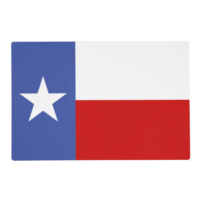 Sapphire Blue and Red Texas Flag Placemat (Front)