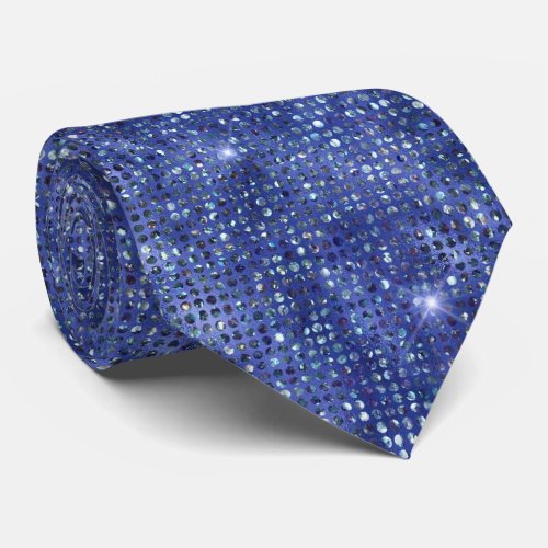 Sapphire Blue and Silver Sparkles Neck Tie