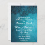 Sapphire Blue Aqua Wedding Lace Print Template