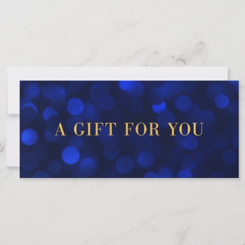 Sapphire Blue Bokeh Lights Gold Gift Certificate