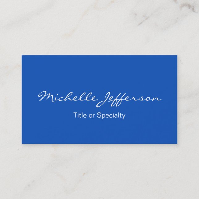 Sapphire Blue Contemporary Trendy Business Card (Front)
