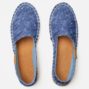 Sapphire Blue Faux Glitter Espadrilles