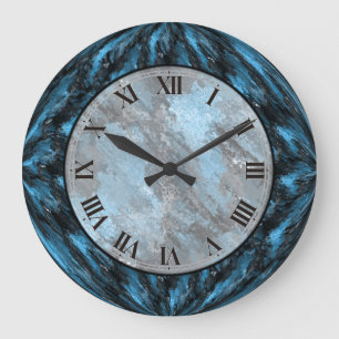 Sapphire Blue Faux Marble Wall Clock