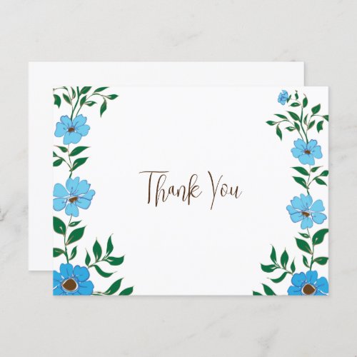  Sapphire_Blue Flowers Thank You Card