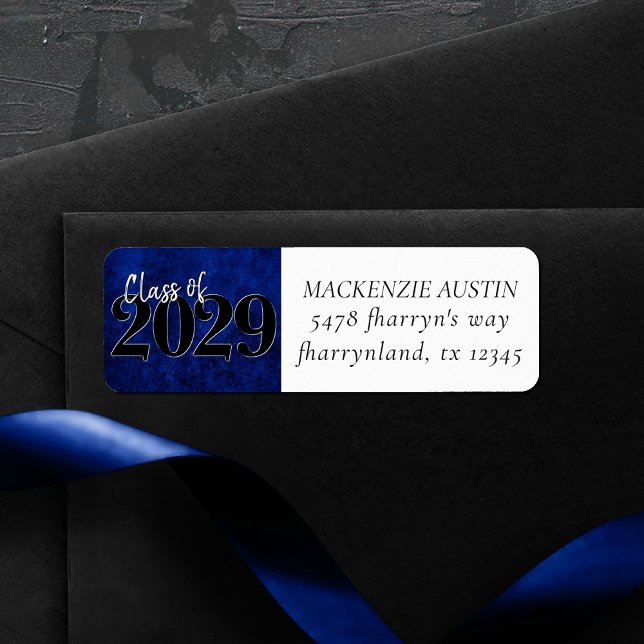 Sapphire Blue Graduation | Cobalt Grunge Address Label (Creator Uploaded)