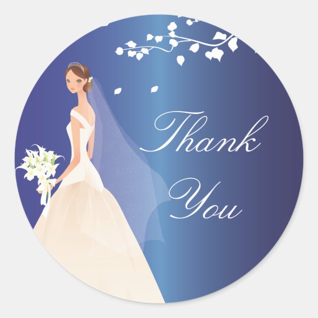 Sapphire Blue Green Bride Bridal Shower Sticker (Front)