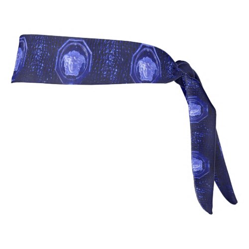 Sapphire Blue Ice Medusa Sweatband Tie Headband